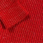 Vintage 90s Jan Taylor Red And Silver Metallic Thread Knit Sweater Size M Photo 1