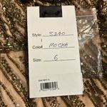 Mac Duggal  Long Sleeve Column Gown hand beaded dress in mocha size 6 style 5240 Photo 11