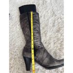 Born Women's Leather Knee High Boots Metallic Silver Block Heel Side Zip Sz 6.5 Photo 6