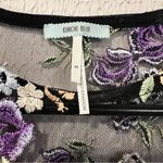 Kimchi Blue  Urban Outfitters Black Sheer Embroidered Floral top size small Photo 8