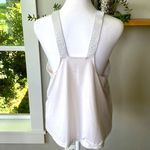Nike  White Dri Fit Crop Workout Tank Top Embroidered Straps Sz Medium Photo 2