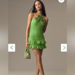 Farm Rio  Halter Floral Ruffle Crochet Mini Dress *missing flowers* Photo 2