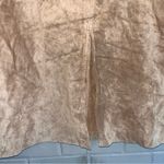 Tan Genuine Suede Leather Knee Length Skirt Front Pleat 14 Photo 1