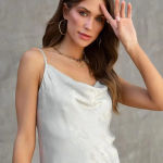 NWT VICI Metallic Cowl Neck‎ Midi Slip Dress Photo 1