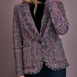 draper's & damon's Draper’s Damon’s Vintage Multicolor Fringed Jacket Tweed Blazer sz 16 Photo 13