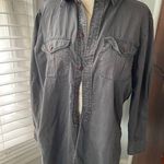 Madewell  Womens Cargo Shirt Top Gray Dark Button Front Work Blouse XS Photo 0
