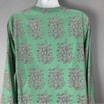 Khaadi Pakistan Tunic Top Embellished Neckline Long Sleeves Women 8 Green Floral Photo 11
