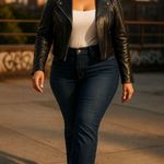 Silver Jeans Vintage Co Suki Slim Bootcut Dark Wash Distressed Hem Denim Sz 18 Photo 0