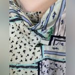 Loft  Floral Cowl Neck Patchwork Cutout Mini Dress size 0 Blue White Photo 5