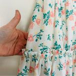 Katwalk Rosie Ribbon Tie Strap Floral Embroidered Midi Dress White Pink L Size L Photo 4