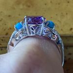 Moroccan Amethyst Sleeping Beauty Turquoise Ring Size 10 Purple Photo 1