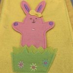 Large Yellow Embroidered Felt Easter Bunny Bag Tote and Happy Easter Wooden Tag Size 0 Photo 2