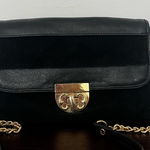 Emma Fox  Black Leather Chain Shoulder Bag Photo 0
