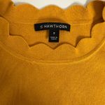 41 HAWTHORN Gold Sweater Womens Medium Scalloped Neck Long Sleeve Knit Top‎ Photo 2