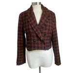 House of Harlow 1960 Tweed Houndstooth Cropped Blazer Rust Black Size M Chic Size M Photo 1