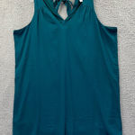 Old Navy Sleeveless V Neck Satin Shift Dress Dark Teal Knee Length Women's XXL Photo 0