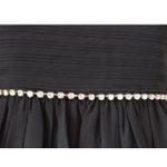 Minuet Short Black Chiffon Pleated Strapless Cocktail Dress w Rhinestones M NEW Photo 5