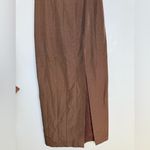 STAUD Chocolate Brown Midi Dress, high thigh slit size 6 Photo 3