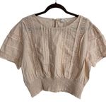 Ultra Pink  Tan Cropped Blouse Shirt size XL Photo 0