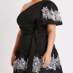 Tanya Taylor  Amber Embroidered One Shoulder Dress Black 18 Photo 0