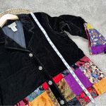 Coldwater Creek  Women’s Velvet Patchwork Blaster Jacket Longsleeve Artsy MP Photo 9