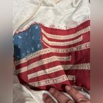 Fantastic Fawn  Gray Hoodie with American Flag Design Photo 8
