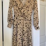 H&M Neutral Print Wrap Dress Midi Photo 2