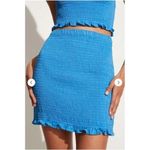 Faithfull the Brand Faithful the Brand Skirt Womens X Small Blue Esti Stretch‎ Shirred Mini Photo 2