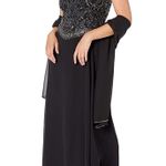 Kara J Women's 6 Petite Long Beaded V Trim Detail Dress with Scarf Photo 0