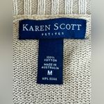 Karen Scott Full Zip Sweater Women’s Size Medium Petites Beige Tan 100% Cotton Photo 3