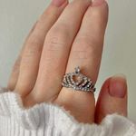 Boutique Heart Crown Silver Rhinestone Ring Sparkle Glam Promise Girlhood Star Princess Jewelry Photo 11