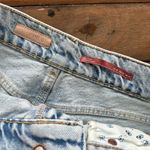 Anthropologie  Pilcro Cotton Denim Distressed Mini Skirt Blue 10 Photo 7