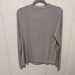 Marc New York Grey Silver Rhinestone Crystal Keyhole Long Sleeve Blouse Top XL Photo 1