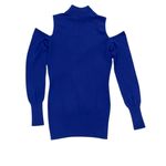 Cache  Vintage Blue 80s cold shoulder sweater long top Photo 2