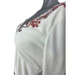 Free People  Dress Floral Bell Sleeve Ivory 4 Hippie Folk Flare Embroidered Fairy Photo 4