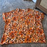 Dress Up Floral Orange Women's Blouse Photo 0