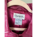Vintage Chadwicks Berry Leather Jacket Coat Button Front Moto Biker Baddie Indie Pink Size 8 Photo 5