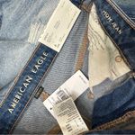 American Eagle NWT Stretch High Rise Ripped Mom Jeans Indigo Shatter 6 Short Photo 8