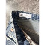 ZARA Blue Distressed High Rise Shorts Size 8 NWT Ripped Fray Destroy Photo 5