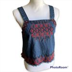 BLANK NYC Embroidered Denim Top- Size M Photo 2