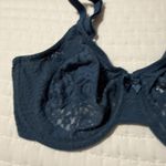 Wacoal  Teal Blue Deep Sea 34DD Halo Lace Unlined Bra Wire 851205 Convertible Photo 8