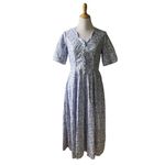 Laura Ashley  80’s Vintage Blue Floral Midi Dress Size Small / Vintage 10 NWOT Photo 11