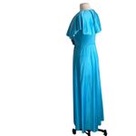 Vanity Fair VINTAGE  Robe Women’s Sz 6 Blue Wrap Ruffle Neck 70s Wrap Fairy Photo 4