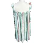 Davi & Dani Chiffon Overlay Dress Green Pink Flowy Ruched Neckline Tie Straps Photo 3