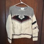 Current/Elliott  Rosemary Wool & Alpaca-blend Fringe Aztec Print Sweater 0 XS Photo 3
