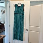 Catherines 2X (22/24) Teal and Black Striped Maxi Dress Blue Photo 1