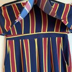 Lulumari Off-Shoulder Sleeveless Striped Jumpsuit Jumper Size M Navy Red Gold Photo 1