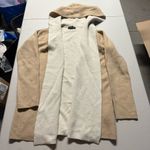 Club Monaco Tan and Cream Hooded Open Wool & Cashmere Blend Cardigan XS GUC Photo 0