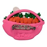 Vintage Happy Easter Bunny Carrot Basket Pin Brooch Holiday Spring Jewelry‎ Pink Photo 4