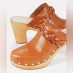 Loeffler Randall Merrill Braided Cognac Leather Mid Heel Clogs Photo 2